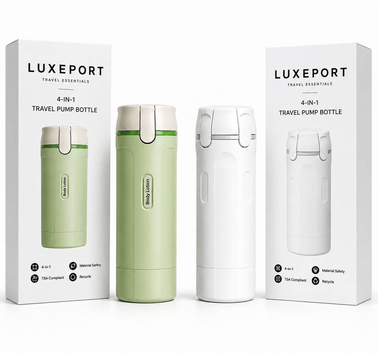 Luxeport - 4 in 1 Travel Bottle